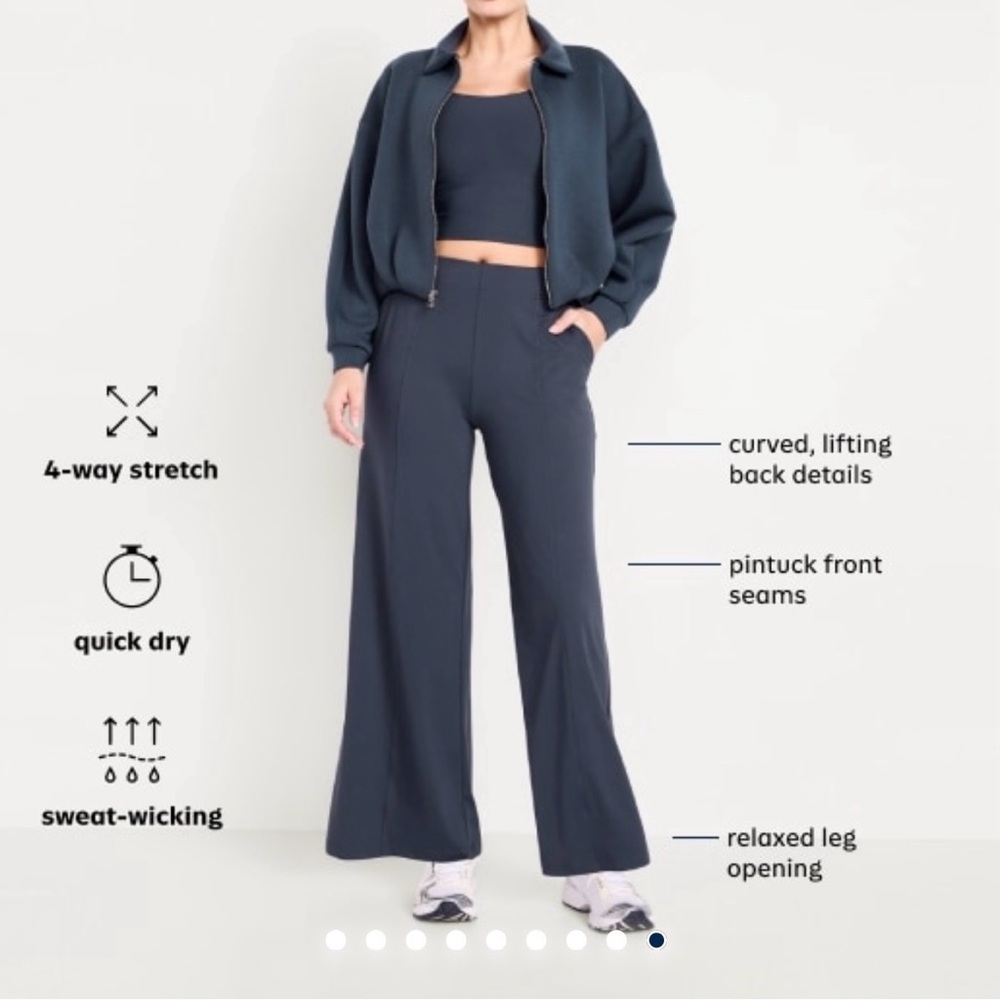 Women's Navy Wide-Leg Pants - Picture 4 of 8